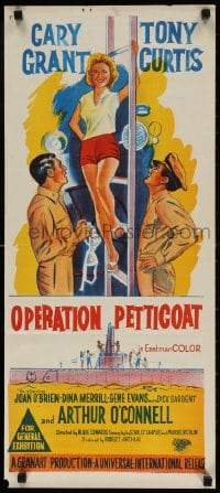 4c767 OPERATION PETTICOAT Aust daybill 1959 art of Cary Grant & Tony Curtis staring at sexy girl!