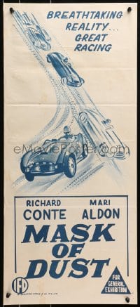 4c808 RACE FOR LIFE Aust daybill 1954 cool car racing artwork, breathtaking reality!
