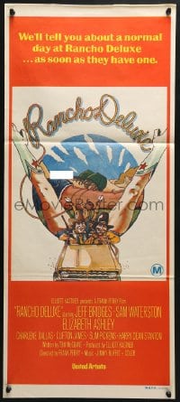 4c813 RANCHO DELUXE Aust daybill 1975 Jeff Bridges, Sam Waterston, completely different art!