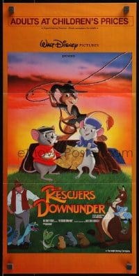 4c821 RESCUERS DOWN UNDER Aust daybill 1991 Disney mice in Australia, great cartoon image!