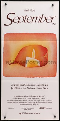 4c843 SEPTEMBER Aust daybill 1987 Woody Allen, cool art of candle by Jean-Michel Folon!