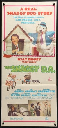4c848 SHAGGY D.A. Aust daybill 1976 Dean Jones, Walt Disney, it's laughter by the pound!