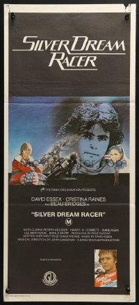 4c854 SILVER DREAM RACER Aust daybill 1983 David Essex, Cristina Raines, Beau Bridges, motorcycle!