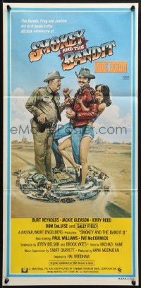 4c867 SMOKEY & THE BANDIT II Aust daybill 1980 Goozee art of Burt Reynolds, Gleason & Sally Field!