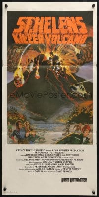 4c885 ST. HELENS Aust daybill 1981 Art Carney ain't gonna leave the mountain, Hoff art of eruption!