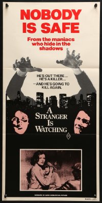 4c896 STRANGER IS WATCHING Aust daybill 1982 Kate Mulgrew & Rip Torn, New York serial killer horror