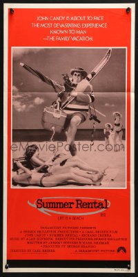 4c902 SUMMER RENTAL Aust daybill 1985 directed by Carl Reiner, wacky John Candy on vacation!
