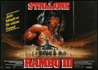 4c161 RAMBO III German 33x47 1988 best different art of Sylvester Stallone by Renato Casaro!