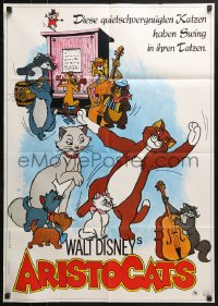4c169 ARISTOCATS German R1976 Walt Disney feline jazz musical cartoon, great colorful art!