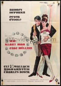 4c212 HOW TO STEAL A MILLION German 1966 Robert McGinnis art of sexy Audrey Hepburn & Peter O'Toole!