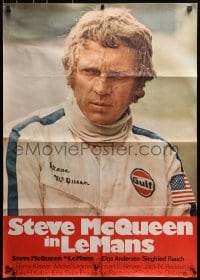 4c218 LE MANS German 1971 close up of race car driver Steve McQueen in personalized uniform, rare!