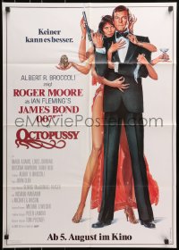 4c231 OCTOPUSSY advance German 1983 sexy Maud Adams & Roger Moore as James Bond by Goozee
