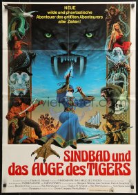 4c237 SINBAD & THE EYE OF THE TIGER German 1977 Ray Harryhausen, cool Birney Lettick fantasy art!