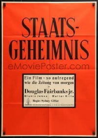 4c243 STATE SECRET red style German 1950 Douglas Fairbanks Jr. & Glynis Johns in The Great Man-Hunt!