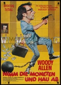 4c247 TAKE THE MONEY & RUN German R1981 director & star Woody Allen on chain gang, different!