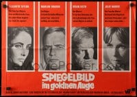 4c261 REFLECTIONS IN A GOLDEN EYE German 16x23 1967 Taylor, Brando, Keith, Harris, John Huston!