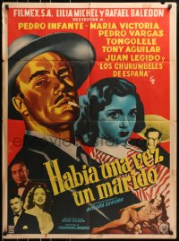 4c039 HABIA UNA VEZ UN MARIDO Mexican poster 1953 great sexy Francisco Diaz Moffitt art!