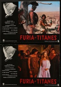 4c017 CLASH OF THE TITANS 12 Spanish LCs 1981 Ray Harryhausen, Perseus and Pegasus!