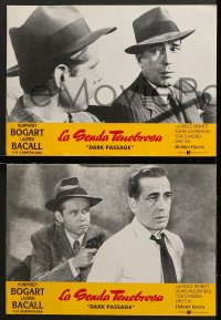 4c019 DARK PASSAGE 8 Spanish LCs R1990s great images of Humphrey Bogart & sexy Lauren Bacall!