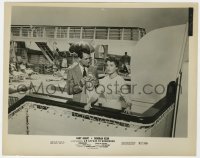 4d099 AFFAIR TO REMEMBER  8x10.25 still 1957 Cary Grant offers coat to Deborah Kerr on cruise ship!