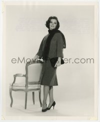 4d112 ALL THE FINE YOUNG CANNIBALS  8x10 still 1960 Natalie Wood modeling deep purple tweed coat!