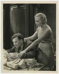 4d117 AMERICAN MADNESS  8x10.25 still 1932 Walter Huston & Kay Johnson with money, Frank Capra!