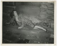 4d173 BETWEEN TWO WORLDS  8.25x10 still 1944 close up of scared Eleanor Parker on the ground!