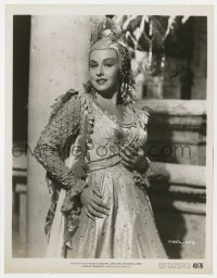 4d201 BRIDE OF VENGEANCE  8x10.25 still 1949 great close up of Paulette Goddard wearing wild outfit!