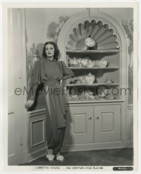 4d214 CAFE METROPOLE  8x10 still 1937 Loretta Young in Oriental inspired hostess pajamas by Powolny!