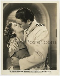 4d235 CHARGE OF THE LIGHT BRIGADE  8x10.25 still 1936 best c/u of Errol Flynn kissing De Havilland!