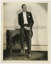 4d287 DESIGN FOR LIVING  8x10 still 1933 best full-length posed portrait of Gary Cooper in tuxedo!