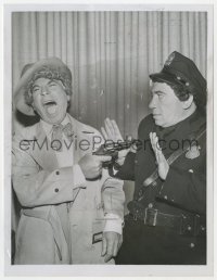 4d506 INCREDIBLE JEWEL ROBBERY candid TV 7x9.25 still 1959 Harpo & Chico Marx rehearsing with gun!