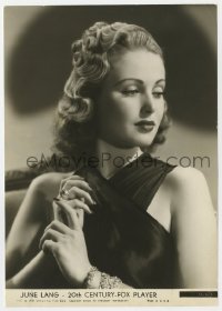 4d566 JUNE LANG  7x9.75 still 1937 beautiful 20th Century-Fox studio portrait in elegant gown!