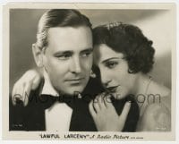 4d600 LAWFUL LARCENY  8x10 still 1930 best close up of beautiful Bebe Daniels & Kenneth Thompson!