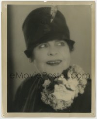 4d656 MARIE DRESSLER deluxe 8x10 still 1920s great head & shoulders portrait wearing cool hat!