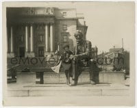 4d664 MARY BRIAN  8x10.25 still 1920s with Abraham Lincoln statue by Gutzon Borglum in Newark!