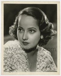4d674 MERLE OBERON  8x10.25 still 1936 head & shoulders portrait wearing lace & diamonds!