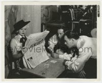 4d694 MUSIC IS MAGIC candid 8.25x10 still 1935 Alice Faye in costume w/newspaper, Mitchell & Durant!