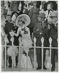 4d695 MY FAIR LADY  7.5x9.25 still 1964 excited Audrey Hepburn rooting for her horse at the races!