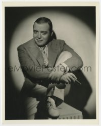 4d758 PETER LORRE  8x10.25 still 1930s great smoking portrait wearing suit & leopard print tie!