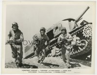 4d834 SAHARA  8x10.25 still 1943 Humphrey Bogart, Bruce Bennett & Dan Duryea charging by tank!