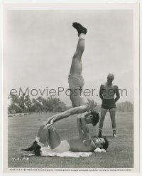 4d882 SQUARE JUNGLE candid 8x10 key book still 1956 Tony Curtis practicing acrobatics w/ stunt men!