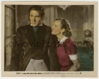 4d061 SUEZ color 8x10 still 1938 close up of Tyrone Power with pretty Annabella!
