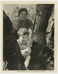 4d914 TARZAN FINDS A SON  8x10.25 still 1939 close up of Johnny Weissmuller & Sheffield in tree!