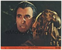 4d064 TASTE THE BLOOD OF DRACULA  8x10 mini LC #5 1970 great c/u of vampire Christopher Lee!
