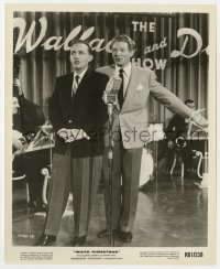 4d979 WHITE CHRISTMAS  8.25x10 still R1961 great close up of Bing Crosby & Danny Kaye singing!