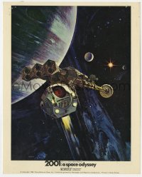 4d023 2001: A SPACE ODYSSEY Cinerama color English FOH LC 1968 Kubrick, vertical art by Bob McCall!