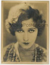 4d136 ANNA Q. NILSSON deluxe 7x9 fan photo 1920s head & shoulders portrait w/ secretarial signature!