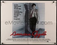 4f491 AMERICAN GIGOLO int'l 1/2sh 1980 male prostitute Richard Gere is being framed for murder!