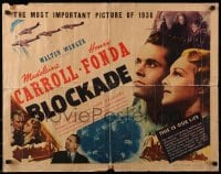 4f512 BLOCKADE 1/2sh 1938 William Dieterle, best c/u of Madeleine Carroll & Henry Fonda!